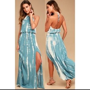 Lulu's "in a dream" tie dye maxi dress, large